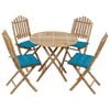 vidaXL Ensemble &agrave; manger d'ext&eacute;rieur pliable 5pcs avec coussins Bambou