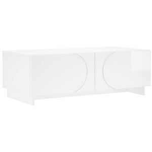 vidaXL Table basse Blanc brillant 102 x 50,5 x 35 cm Bois composite
