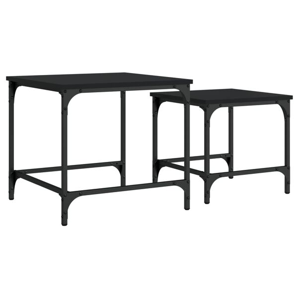 vidaXL Tables basses gigognes 2 pcs noir bois d'ingénierie