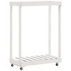 vidaXL Porte-b&ucirc;ches avec roulettes blanc 76,5x40x108cm bois massif pin