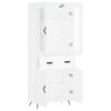vidaXL Buffet haut Blanc 69,5x34x180 cm Bois d'ing&eacute;nierie