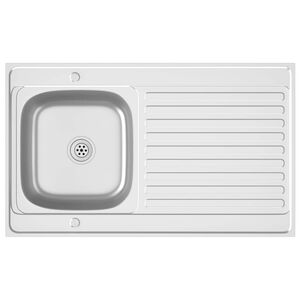 vidaXL Jeu d'&eacute;vier de cuisine et &eacute;gouttoir argent&eacute; 1000x600x155mm inox