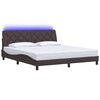 vidaXL Cadre de lit avec LED sans matelas marron fonc&eacute; 180x200cm tissu
