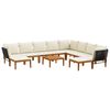 vidaXL 11 pcs Bois d'acacia massif et corde Naturel