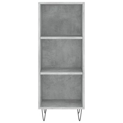 vidaXL Buffet gris béton 34,5x32,5x90 cm bois d'ingénierie