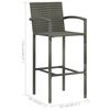 vidaXL Ensemble de bar de jardin 5 pcs Gris