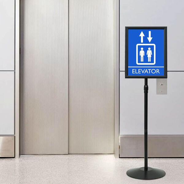 vidaXL Stand de Poster sur Pied Argent&eacute; 33 x 33 x 123 cm PVC et Acier