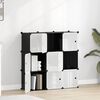 vidaXL Cubes de rangement 9 pcs avec portes noir PP