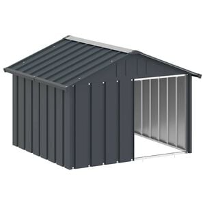vidaXL Niche pour chien Anthracite 116,5x103x81,5 cm Acier galvanis&eacute;