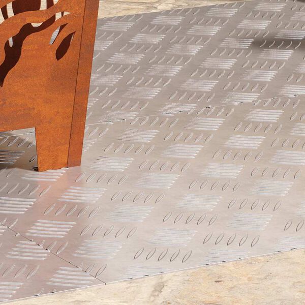 vidaXL Nez de marche Rectangulaire 4 pcs Argent&eacute; 90 x 50 cm Aluminium