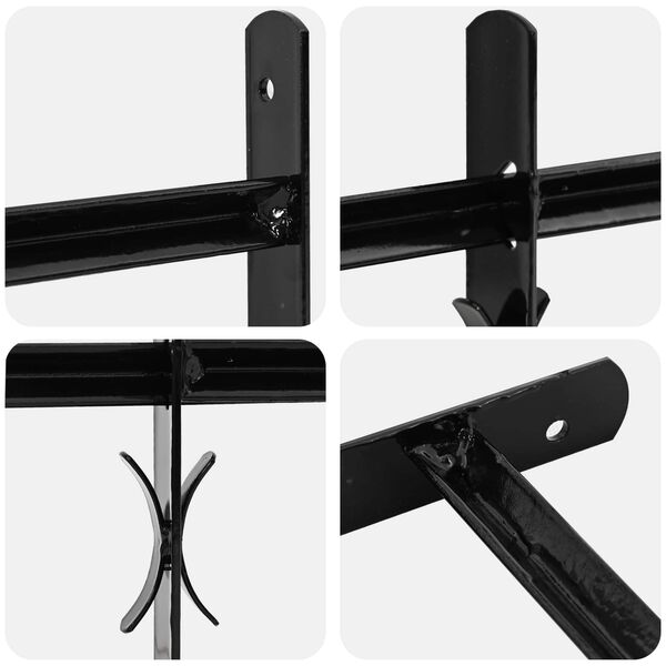 vidaXL Grille de Fen&ecirc;tre Noir 116 x 45 cm Acier enduit de poudre