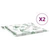 vidaXL Coussins de chaise lot de 2 motif de feuilles 50x50x3 cm tissu