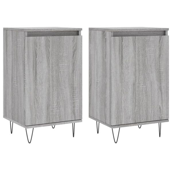 vidaXL Buffets 2 pcs sonoma gris 40x35x70 cm bois d'ingénierie
