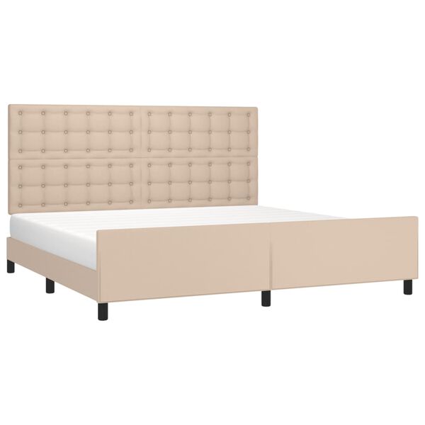vidaXL Cadre de lit sans matelas cappuccino 200x200 cm similicuir