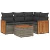 vidaXL Salon de jardin 5 pcs avec coussins gris r&eacute;sine tress&eacute;e