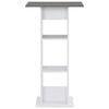 vidaXL Table de bar Blanc et gris anthracite 60x60x110 cm