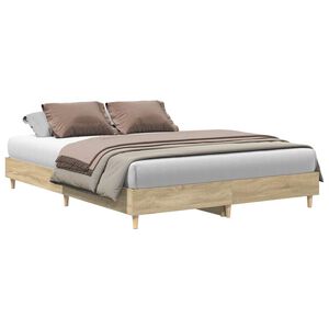 vidaXL Cadre de lit sans matelas ch&ecirc;ne sonoma 150x200 cm