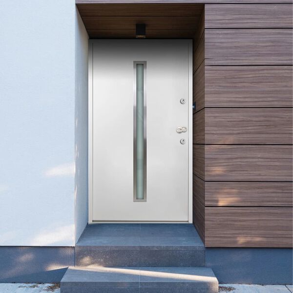 vidaXL Porte d'entr&eacute;e Aluminium Blanc 90x200 cm
