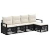 vidaXL Ensemble de canap&eacute; de jardin 4 pcs Noir polyrotin