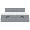 VidaXL Cadre de lit ottoman et matelas gris clair 200x200cm tissu
