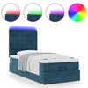 vidaXL Cadre de lit ottoman avec matelas bleu fonc&eacute; 80x200 cm velours