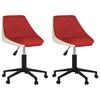 vidaXL Chaises &agrave; manger pivotantes lot de 2 bordeaux/blanc similicuir