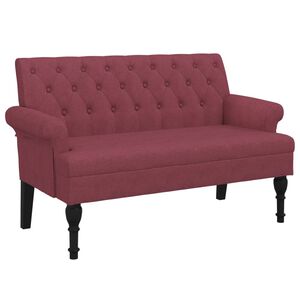 vidaXL Banc avec dossier rouge bordeaux 120x62x75,5 cm tissu