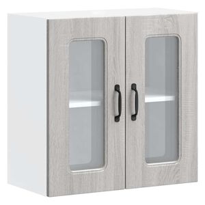 vidaXL Armoire murale de cuisine avec porte vitr&eacute;e "Kalmar" Bois d'ing&eacute;nierie gris Sonoma