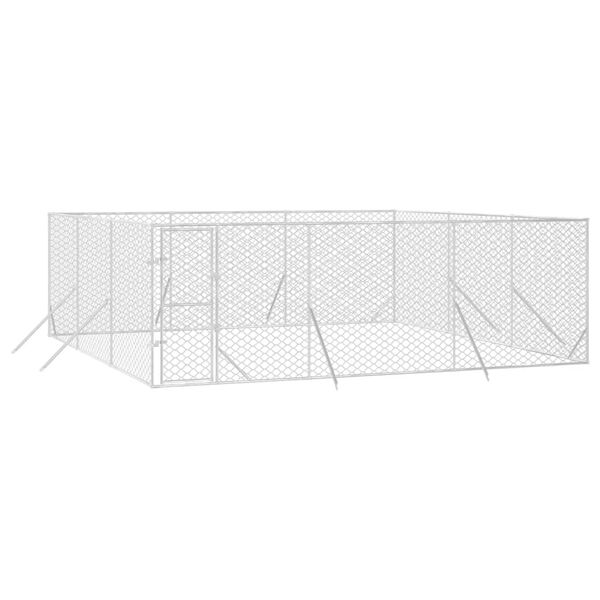 vidaXL Chenil d'ext&eacute;rieur pour chiens argent&eacute; 6x6x2 m acier galvanis&eacute;