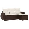 vidaXL Salon de jardin 4 pcs avec coussins marron r&eacute;sine tress&eacute;e
