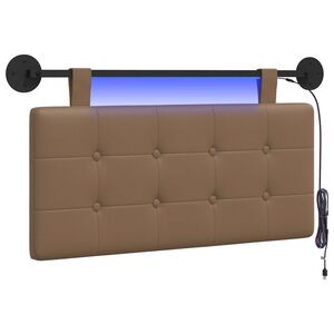 vidaXL T&ecirc;te de lit suspendue Avec lumi&egrave;re LED Cappuccino Simili cuir