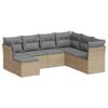 vidaXL Salon de jardin avec coussins 7 pcs beige r&eacute;sine tress&eacute;e