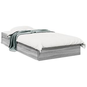 vidaXL Cadre de lit avec tiroirs sans matelas sonoma gris 100x200 cm