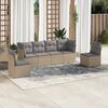 vidaXL Salon de jardin avec coussins 6 pcs beige r&eacute;sine tress&eacute;e
