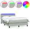 vidaXL Sommier &agrave; lattes de lit et matelas et LED gris clair 160x220cm velours