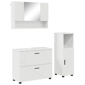 vidaXL Ensemble de mobilier de salle de bain 3 pc Blanc brillant