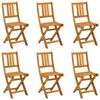 vidaXL Chaise de jardin 6 pcs Naturel Bois d'Acacia Massif