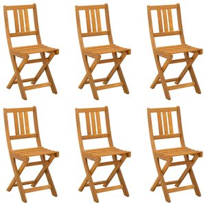 vidaXL Chaise de jardin 6 pcs Naturel Bois d'Acacia Massif