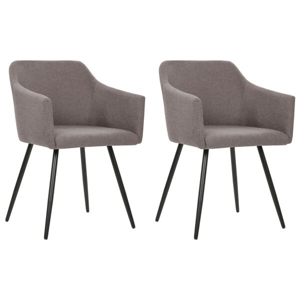 vidaXL Chaises &agrave; manger lot de 2 taupe tissu