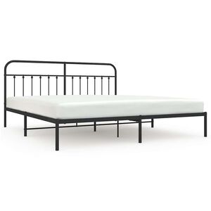 vidaXL Cadre de lit m&eacute;tal sans matelas avec t&ecirc;te de lit noir 193x203cm