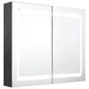 vidaXL Amoire de salle de bain avec miroir Gris 80 x 12 x 68 cm