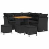vidaXL Ensemble de canap&eacute; de jardin 8 pcs Noir polyrotin