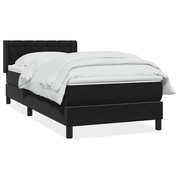 vidaXL Sommier &agrave; lattes de lit avec matelas noir 80x220 cm velours