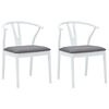 vidaXL Chaise de salle &agrave; manger 2 pcs Blanc et Gris