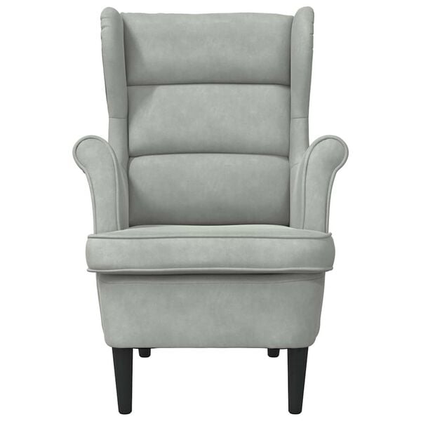 vidaXL Fauteuil gris clair velours