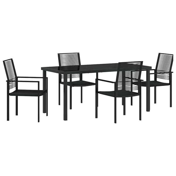 vidaXL Ensemble de salle &agrave; manger pour jardin 5 pcs Noir