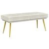 vidaXL Banc &agrave; double couche Cr&egrave;me 120 x 45 x 46 cm Velours