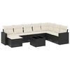 vidaXL Salon de jardin 9 pcs avec coussins noir r&eacute;sine tress&eacute;e