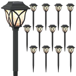 vidaXL Lampes solaires ext&eacute;rieures avec pique de sol 12 pcs 42 cm PP