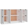 vidaXL Buffets 3 pcs Blanc Bois d'ing&eacute;nierie